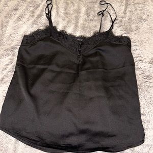 worn once XS lacey black tank top